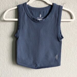 Free People FP Movement Free Throw Muscle Tank Blue Grey Seamless Crop Top XS/S